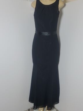 Da Vinci Bridal Long Dress Women's Classic Black Sleeveless Evening Size 6